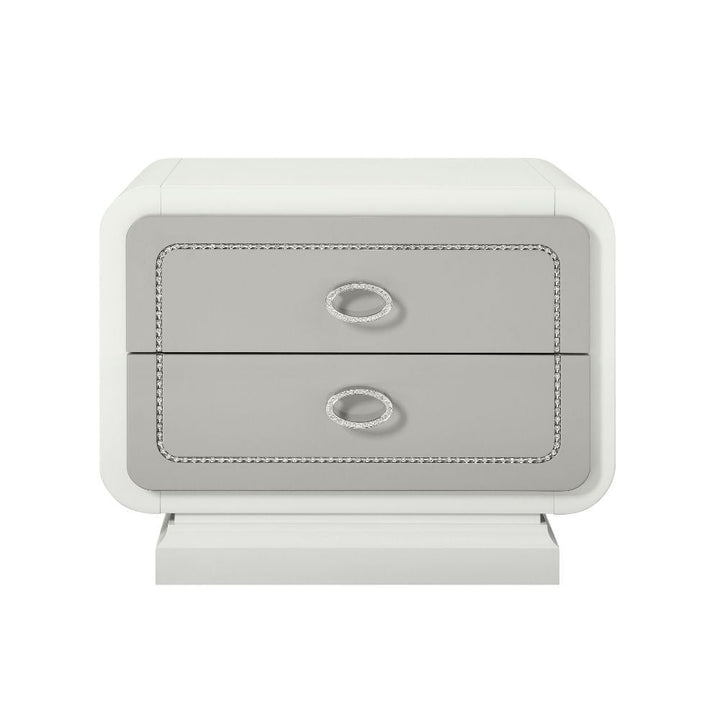 Allendale - Nightstand - Ivory & Latte High Gloss