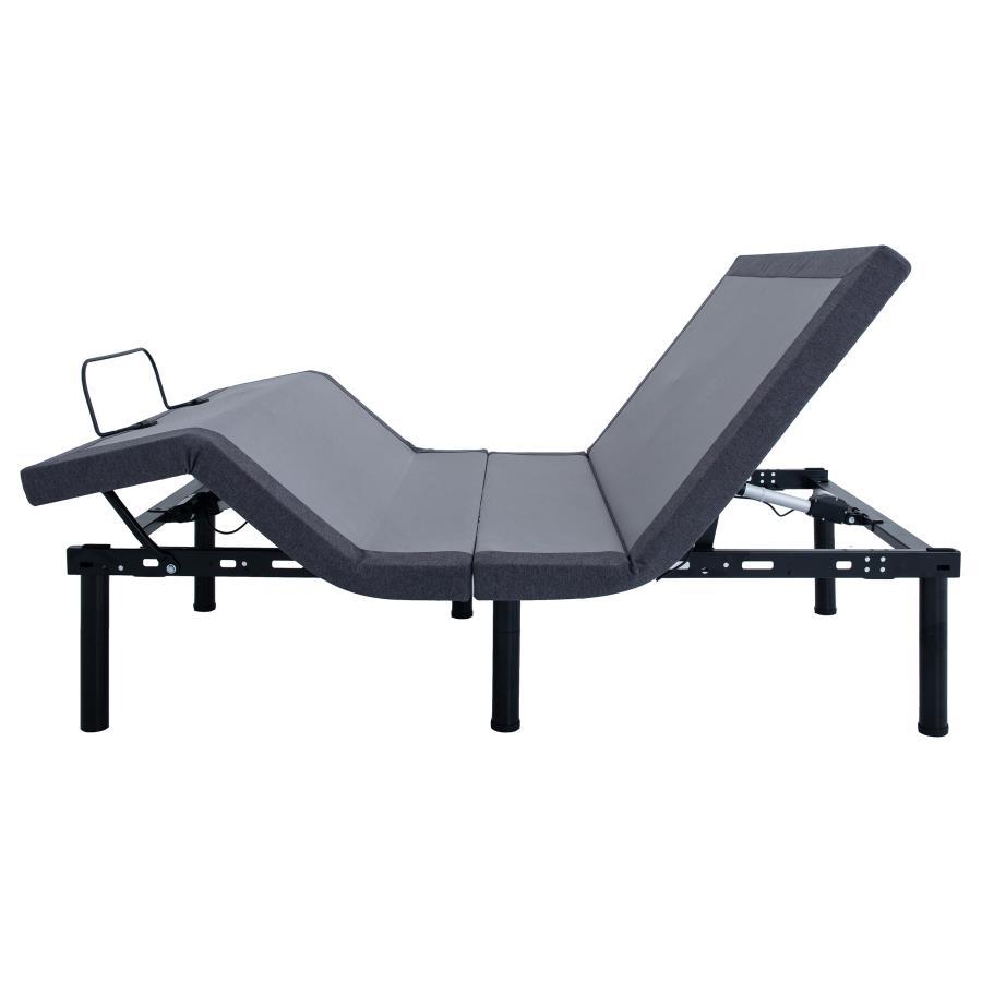 Negan - Twin Extra Long Adjustable Bed Base - Gray And Black
