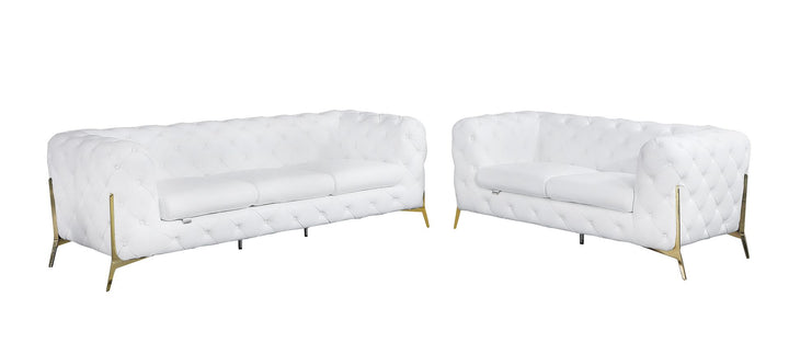 DivanItalia 970 2-Piece Sofa Set in Top-Grain Italian Leather - White
