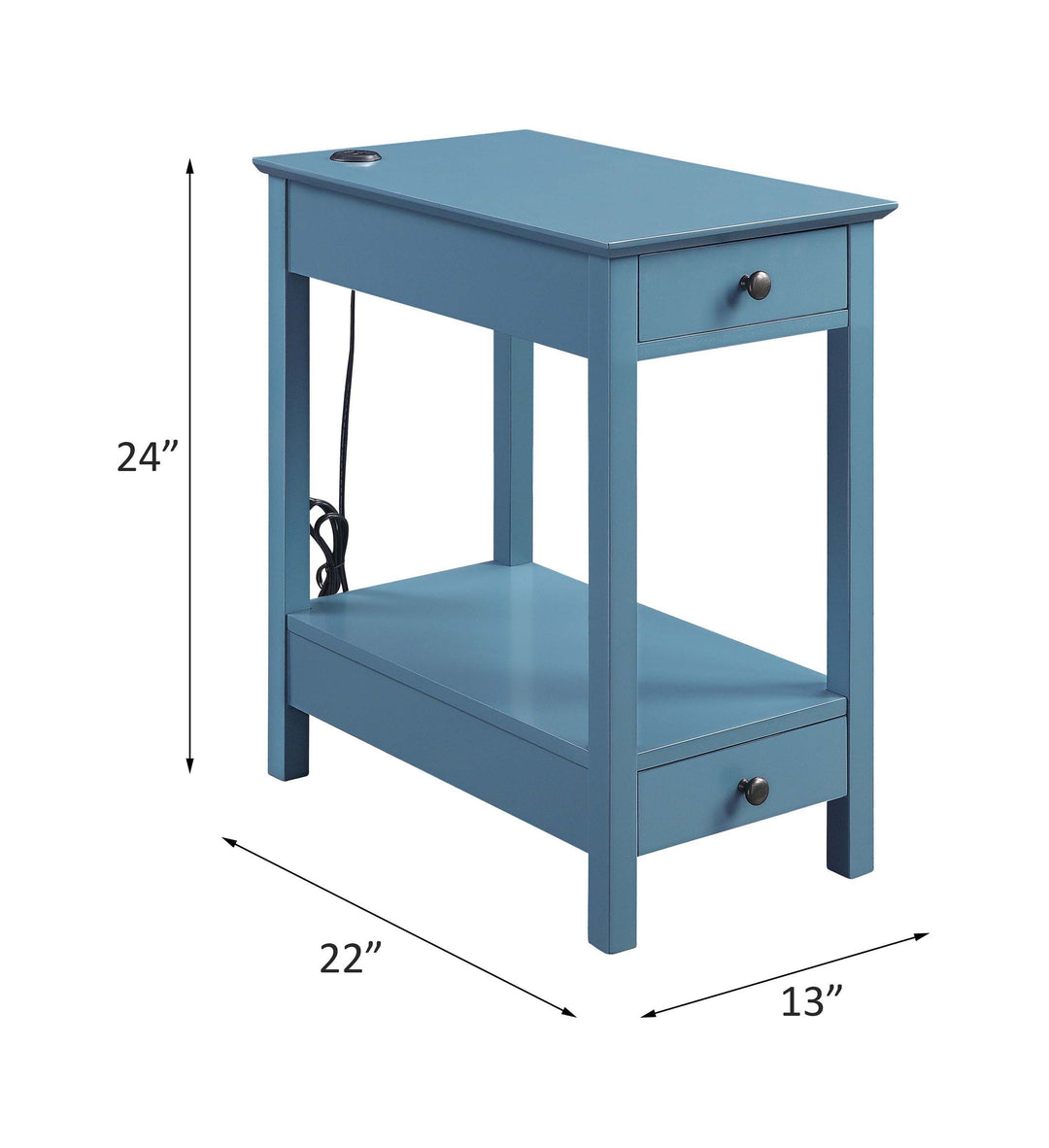 Byzad - Accent Table With USB - Teal