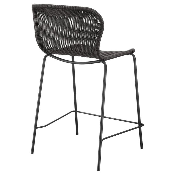 Mckinley - Faux Rattan Metal Counter Chair  - Brown