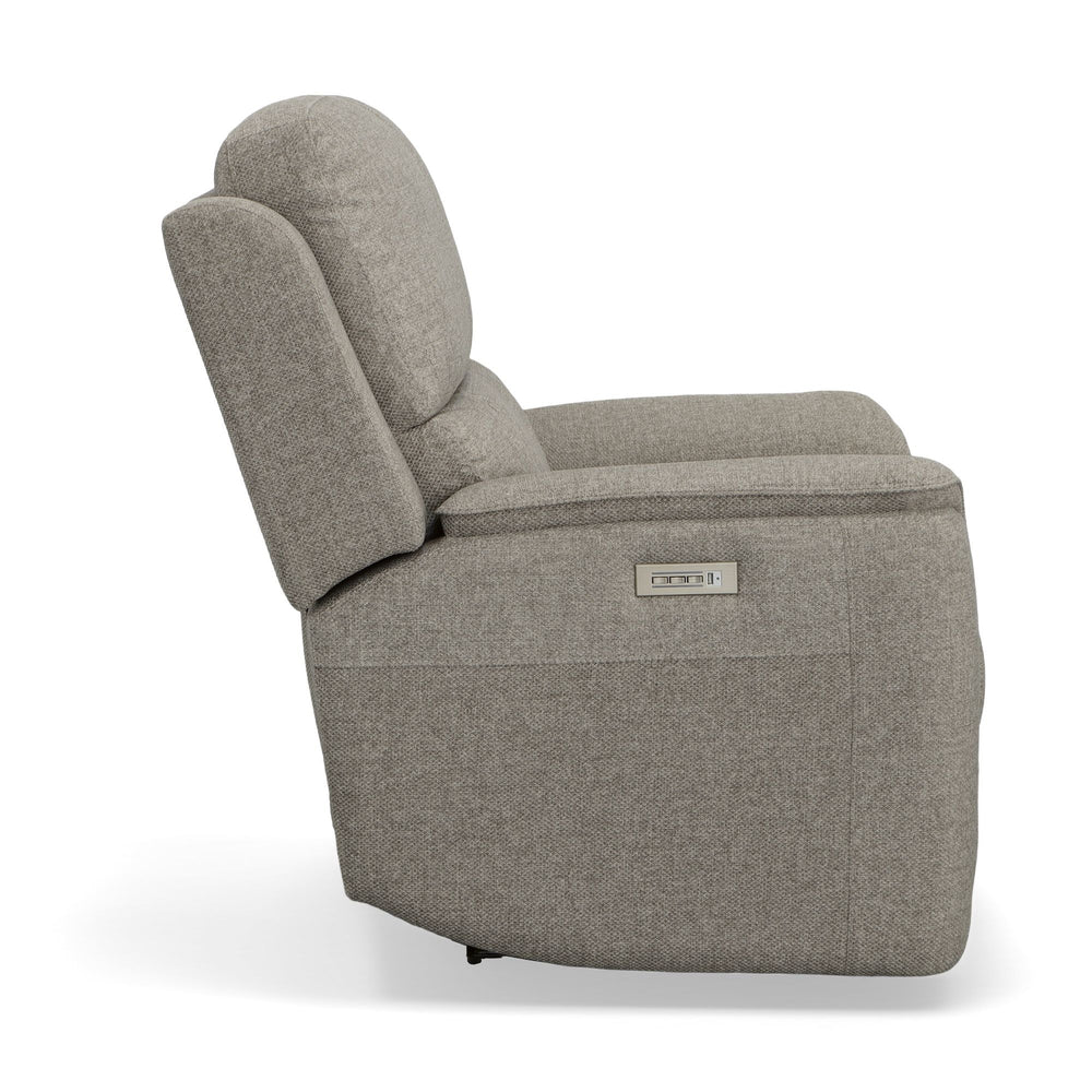 Henry Fabric Power Recliner with Power Headrest & Lumbar in Fog