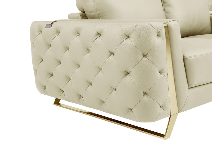 DivanItalia 1050 Chair in Top-Grain Italian Leather - Beige