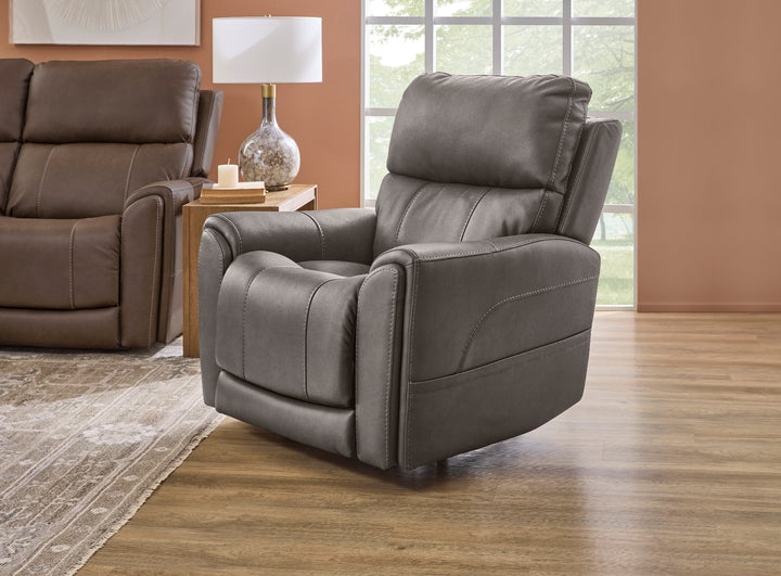 Carter Fabric Power Lift Recliner with Power Headrest, Lumbar, Heat &amp; Massage in Smoke