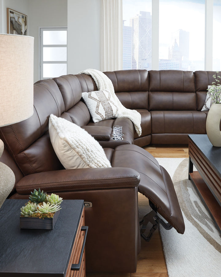 Bleckley - 6-Piece Power Reclining Sectional With LAF And RAF Recliners - Espresso by Ashley Furniture product image