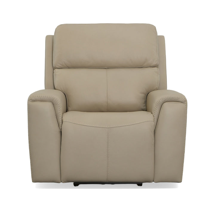 Jarvis Leather Power Recliner with Power Headrest in Parchment