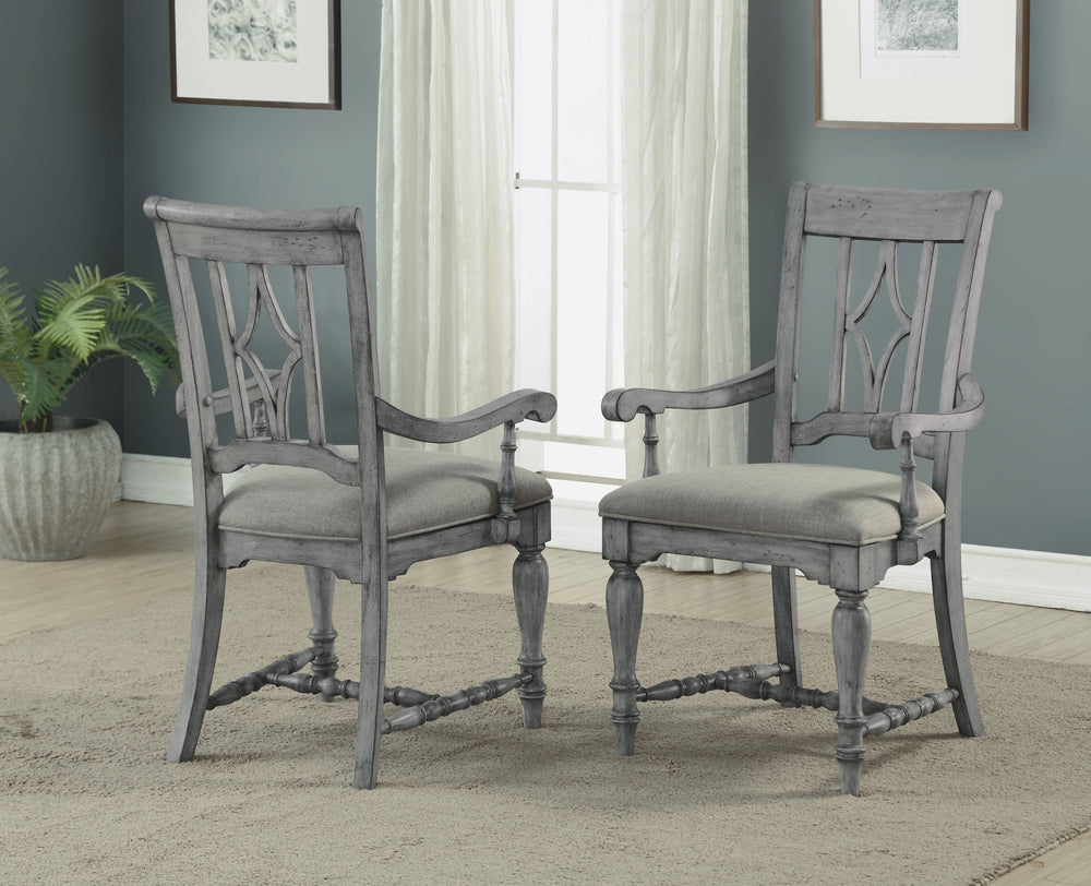Plymouth Pair of Upholstered Arm Dining Chairs