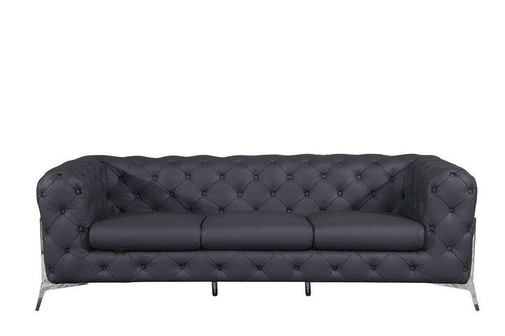 DivanItalia 970 Sofa in Top-Grain Italian Leather - Dark Gray