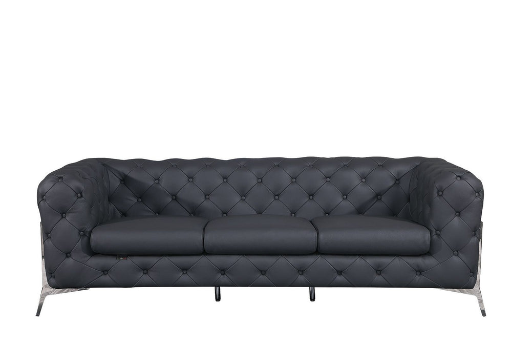 DivanItalia 970 Sofa in Top-Grain Italian Leather - Dark Gray