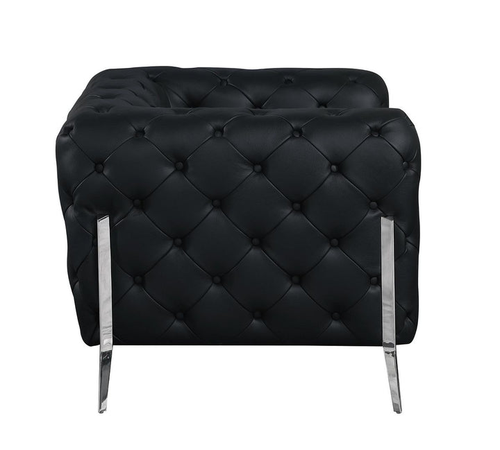 DivanItalia 970 Chair in Top-Grain Italian Leather - Black