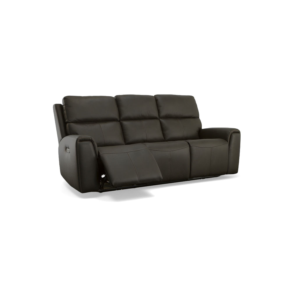 Jarvis Leather Power Reclining Sofa with Power Headrests in Mica