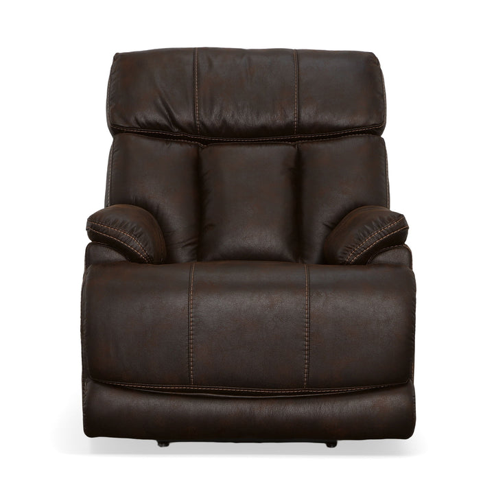 Clive Fabric Power Recliner with Power Headrest &amp; Lumbar in Clove