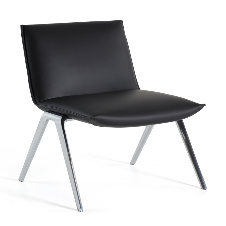 Cedric  Modern Black Vegan Leather Accent Chair
