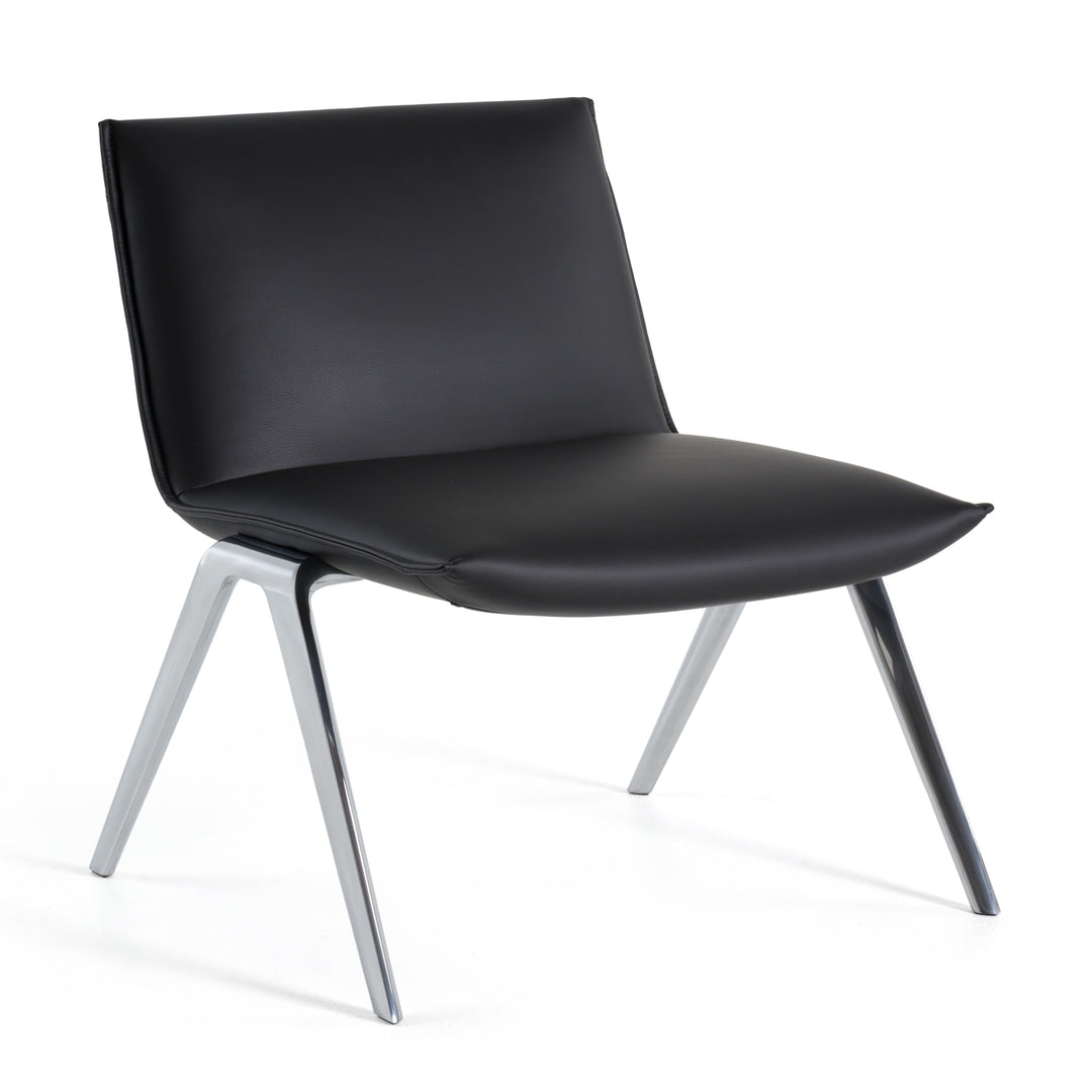 Cedric - Modern Black Vegan Leather Accent Chair