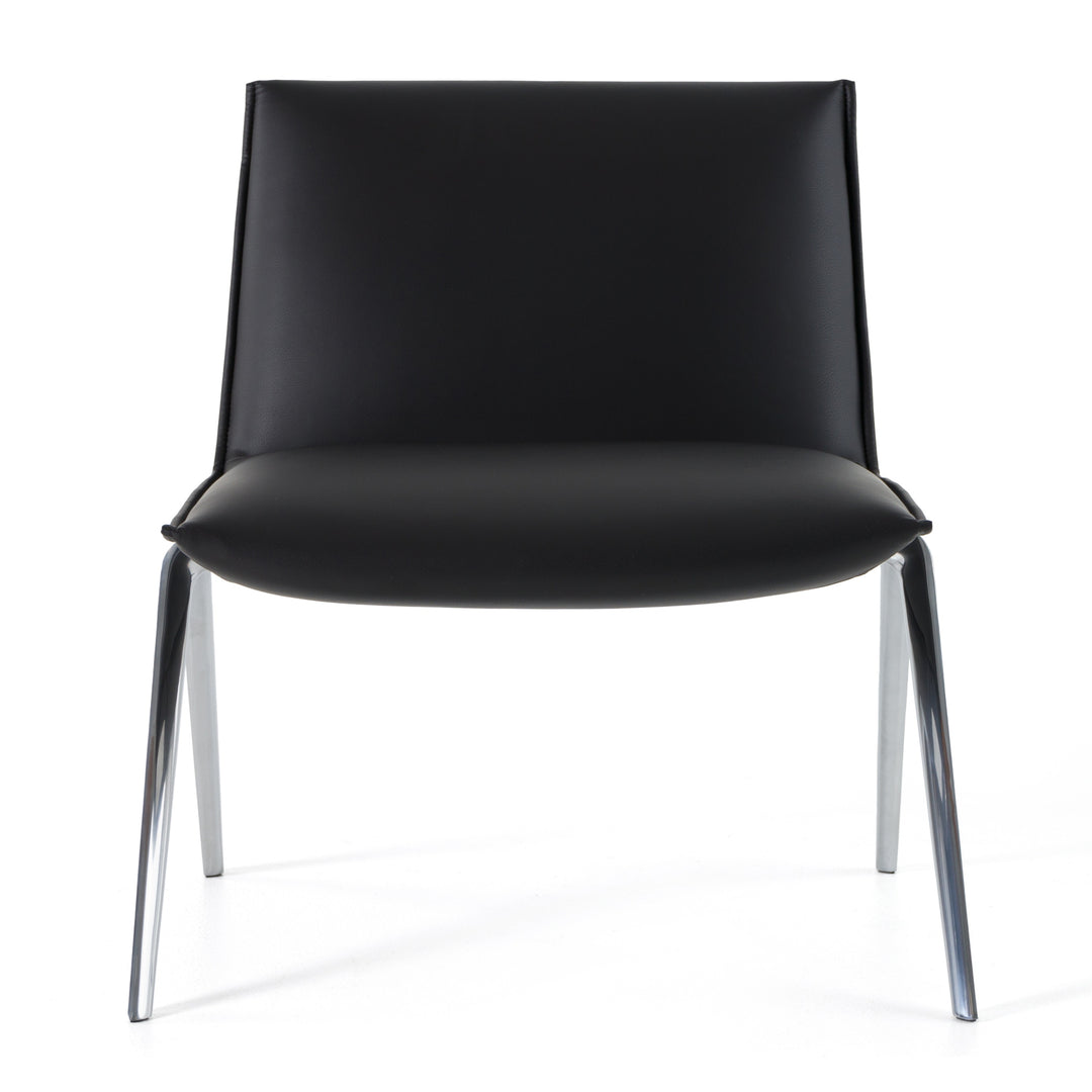 Cedric  Modern Black Vegan Leather Accent Chair