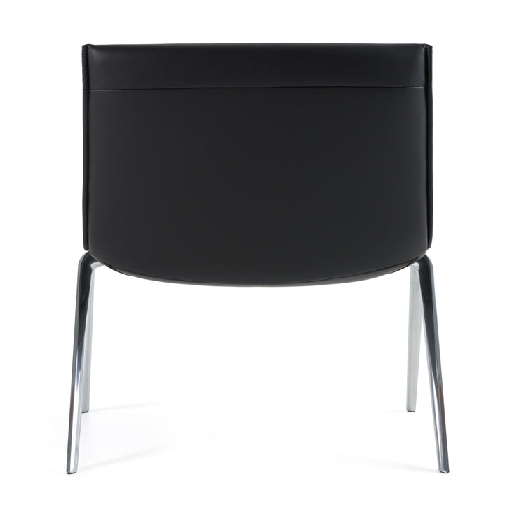Cedric  Modern Black Vegan Leather Accent Chair