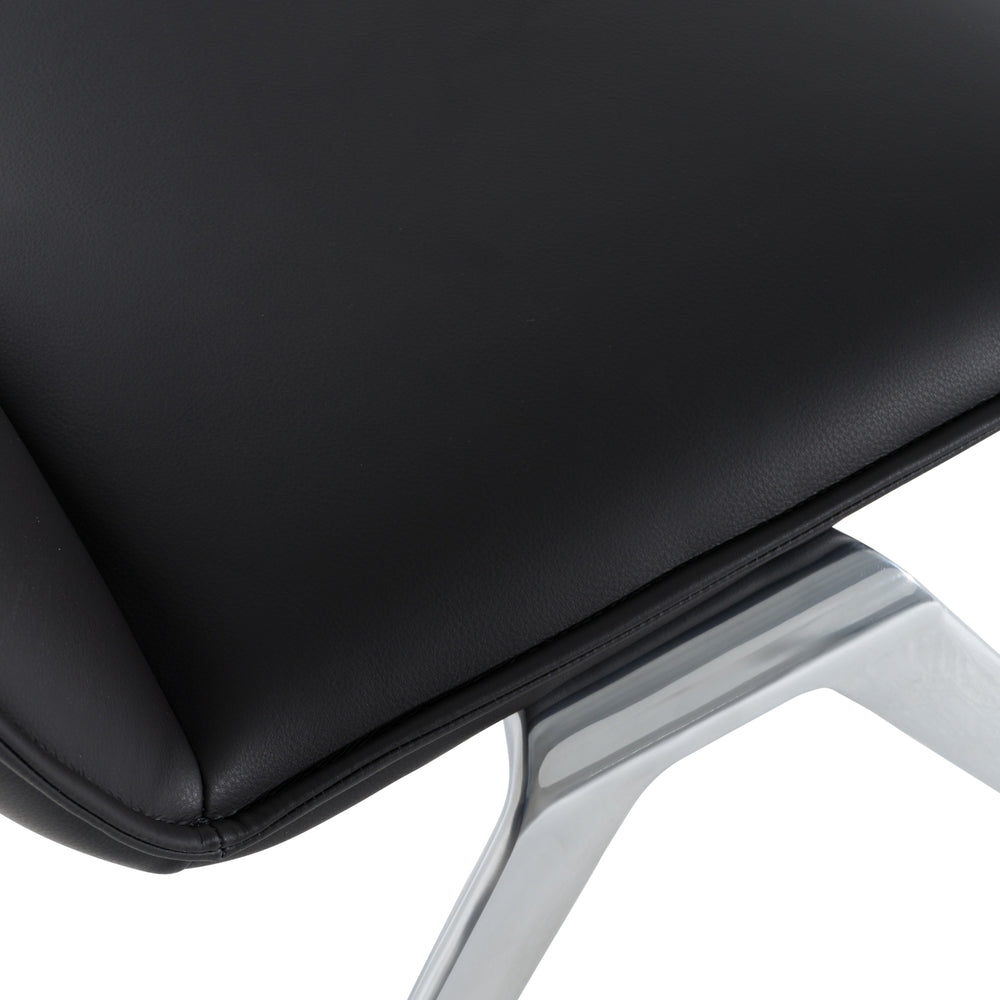 Cedric - Modern Black Vegan Leather Accent Chair - View 6