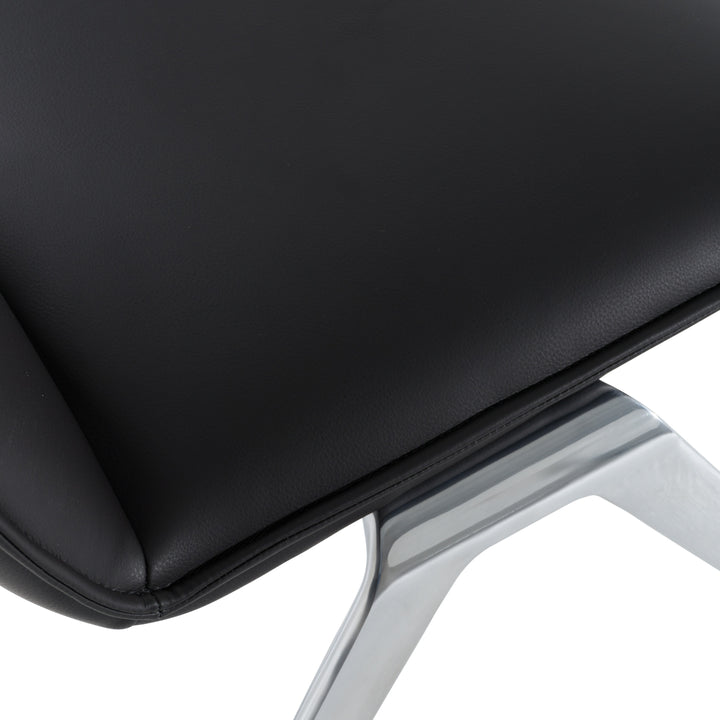 Cedric  Modern Black Vegan Leather Accent Chair