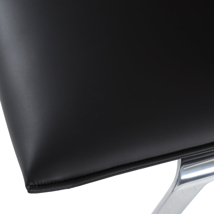 Cedric  Modern Black Vegan Leather Accent Chair