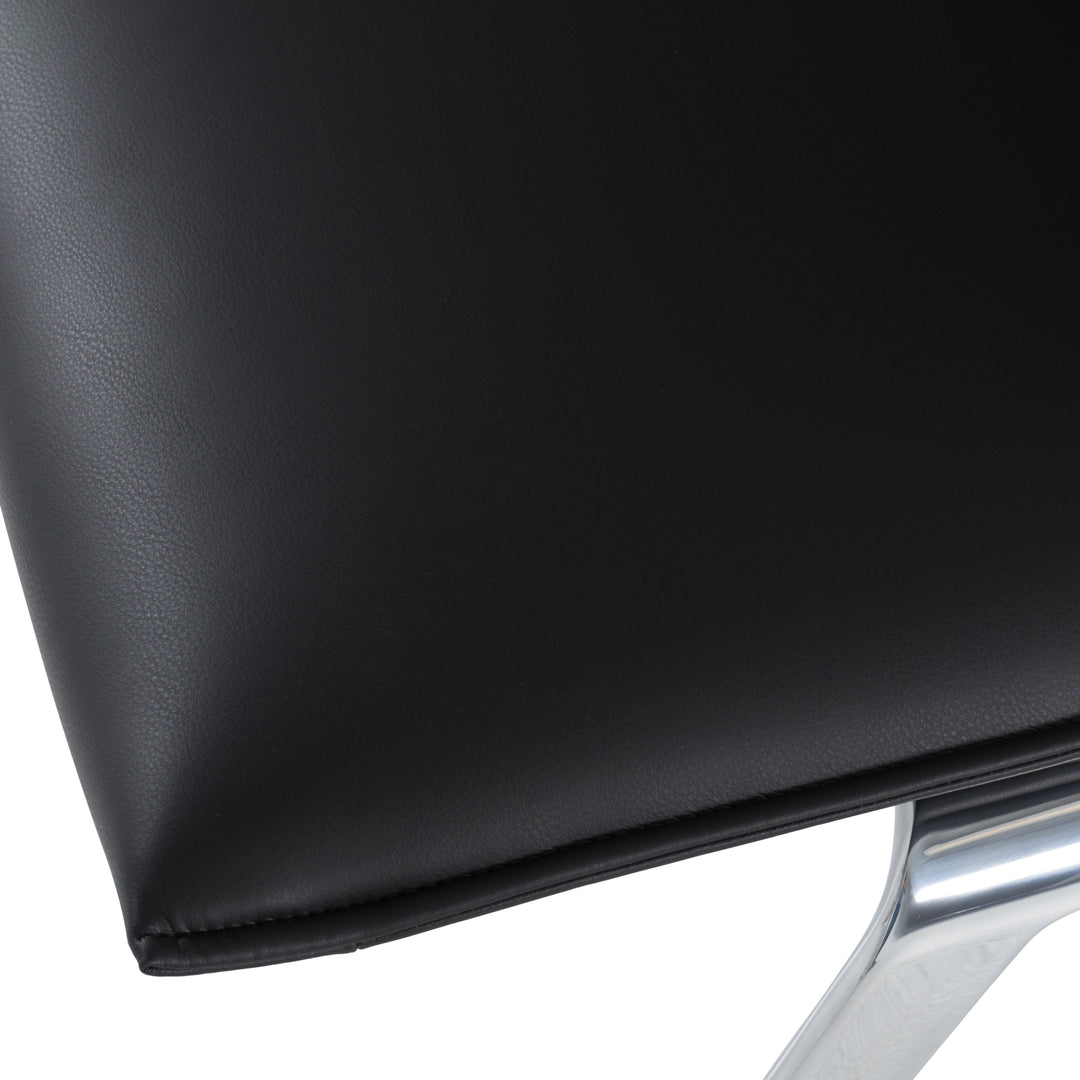 Cedric - Modern Black Vegan Leather Accent Chair