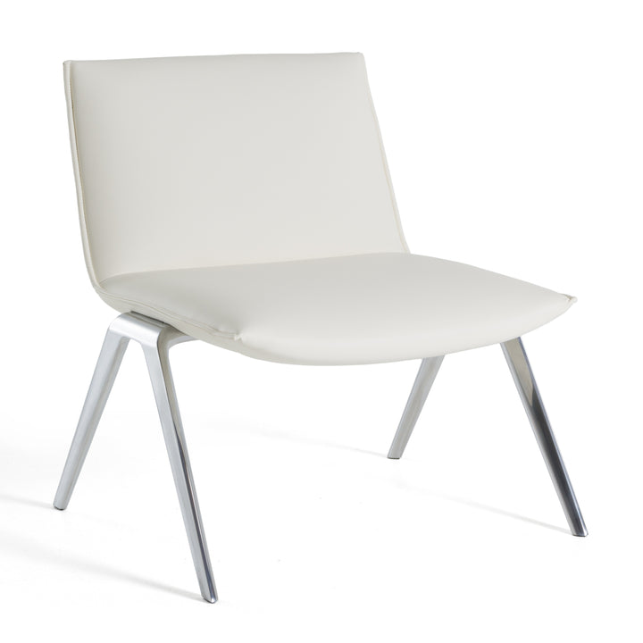 Cedric  Modern White Vegan Leather Accent Chair