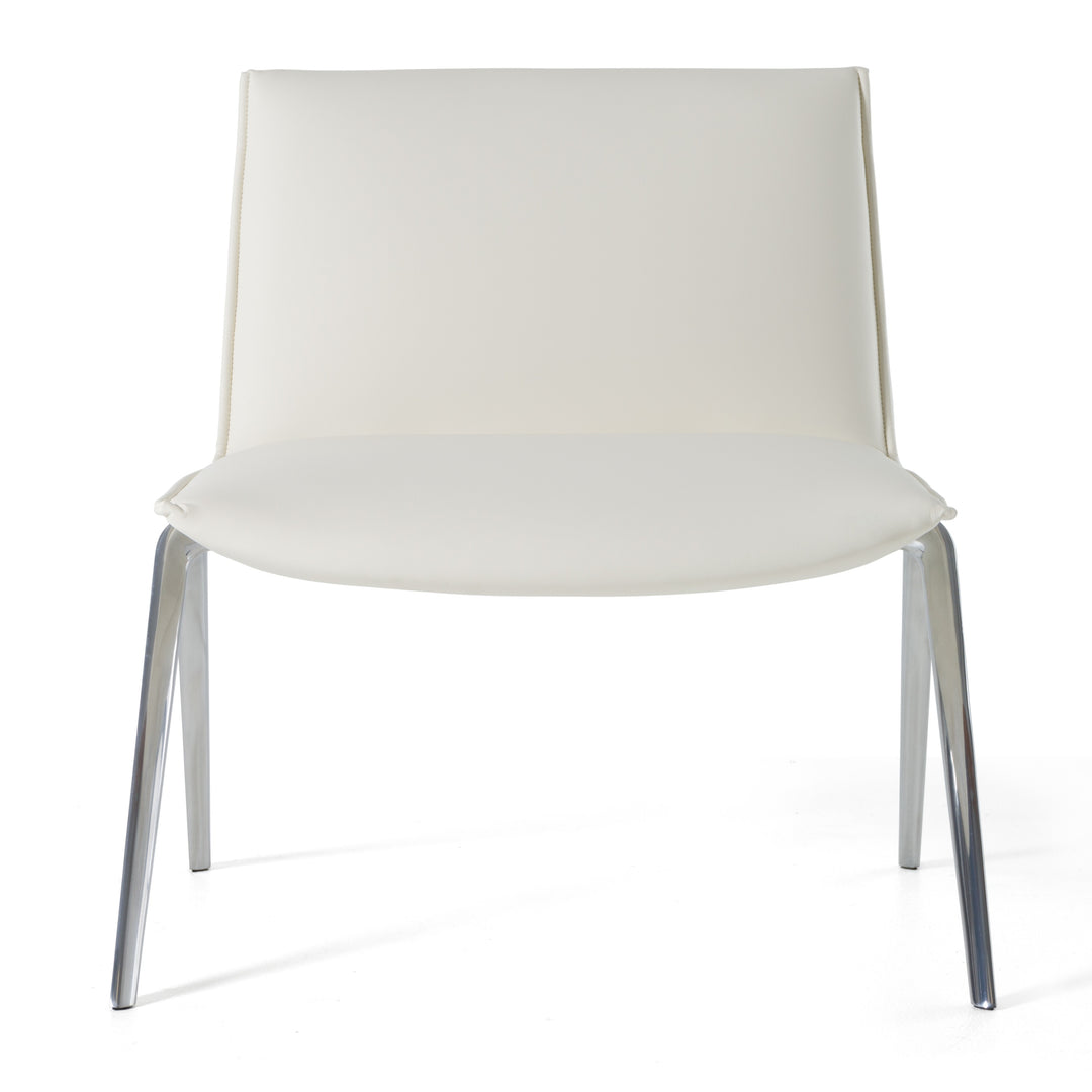 Cedric  Modern White Vegan Leather Accent Chair