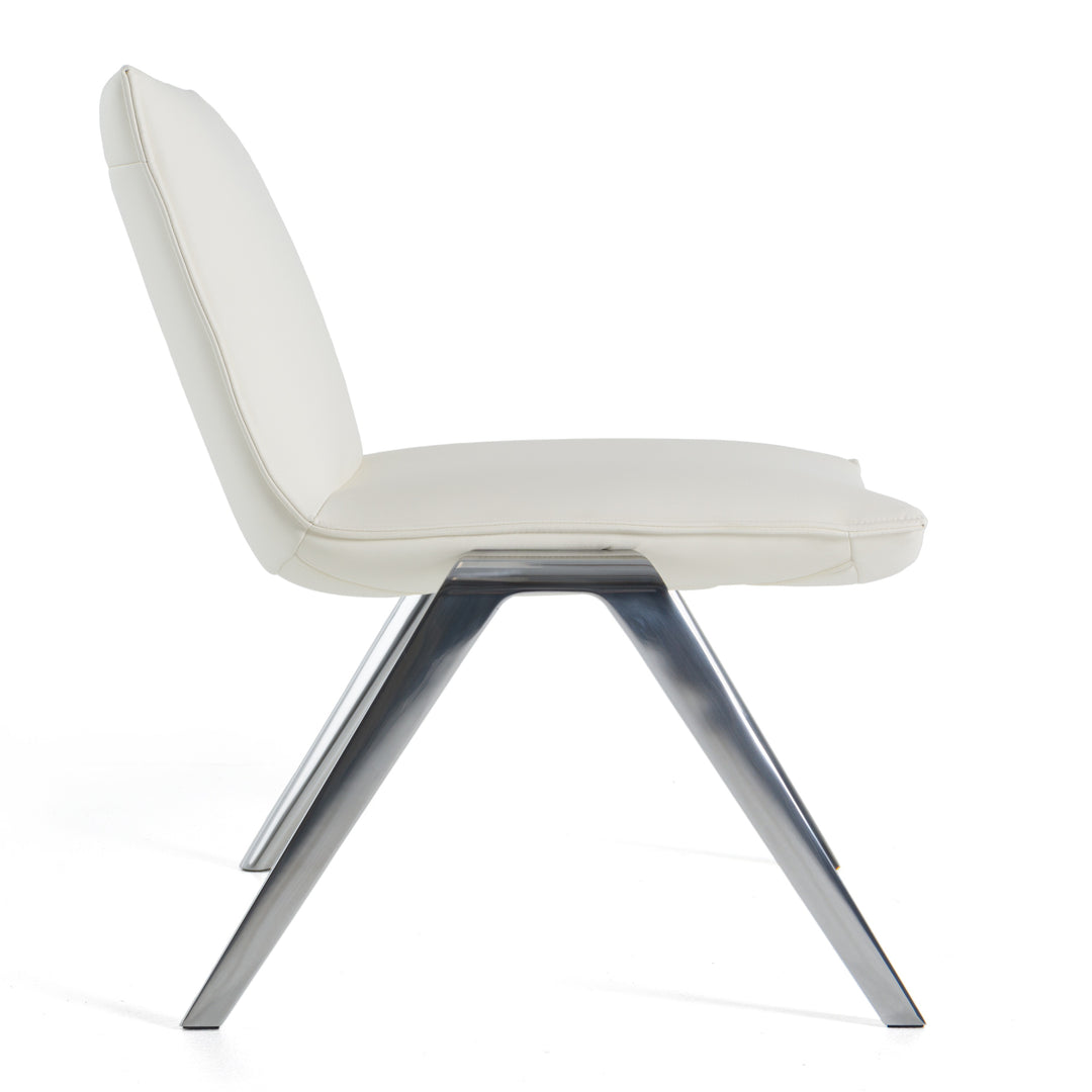 Cedric  Modern White Vegan Leather Accent Chair