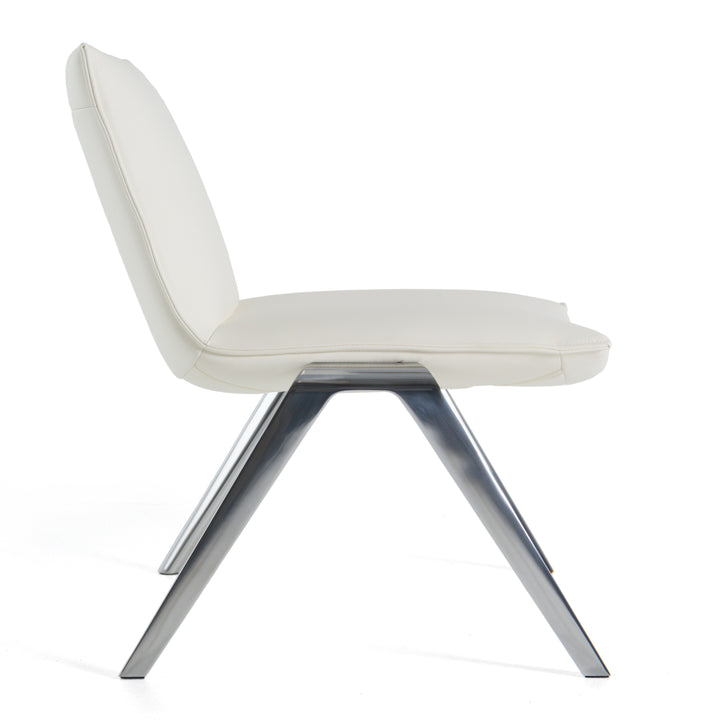 Cedric  Modern White Vegan Leather Accent Chair