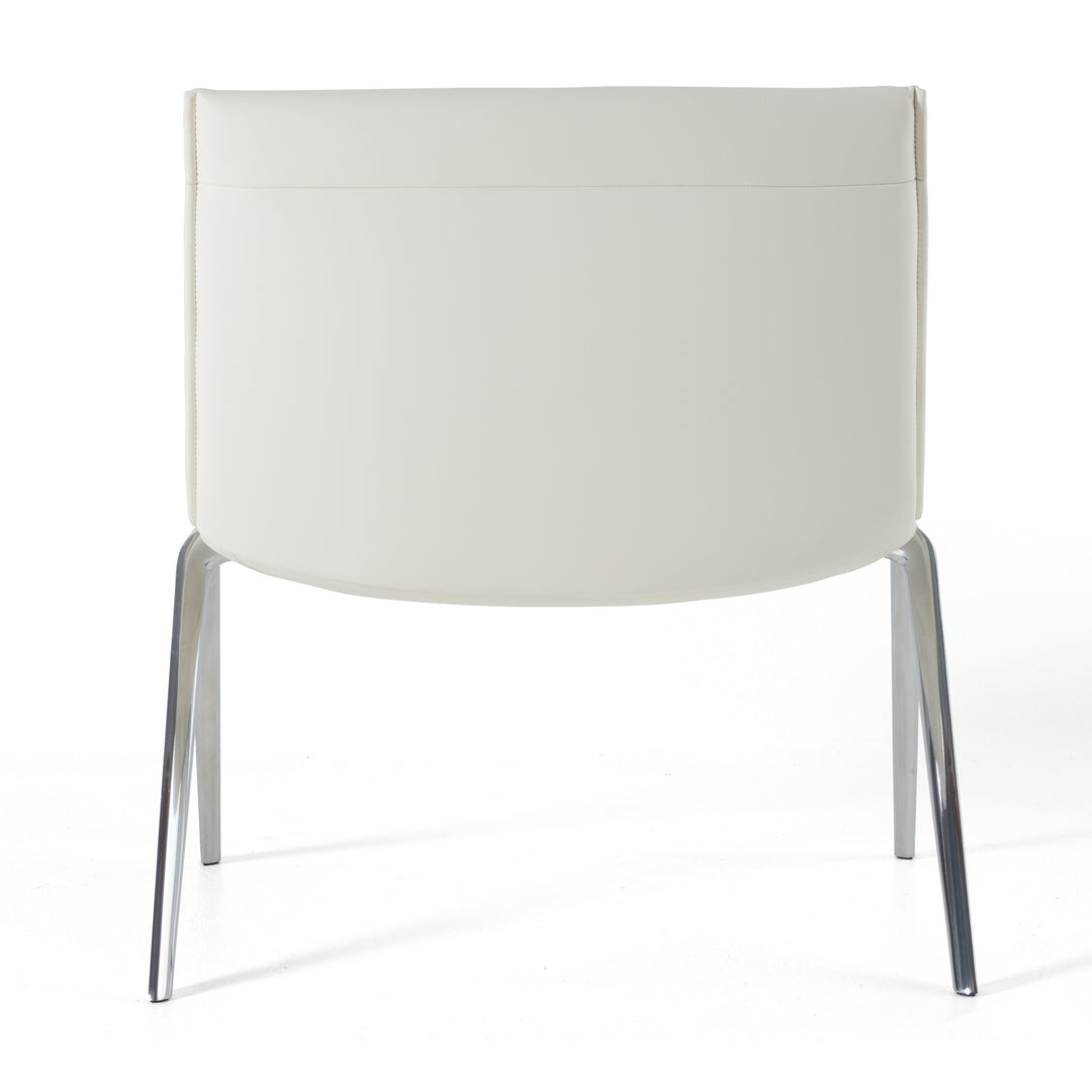 Cedric  Modern White Vegan Leather Accent Chair