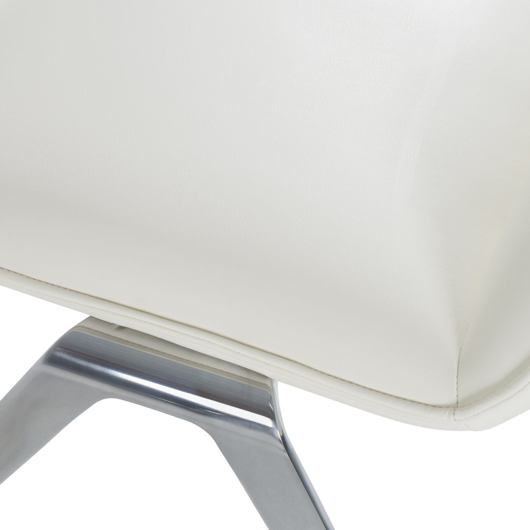 Cedric - Modern White Vegan Leather Accent Chair