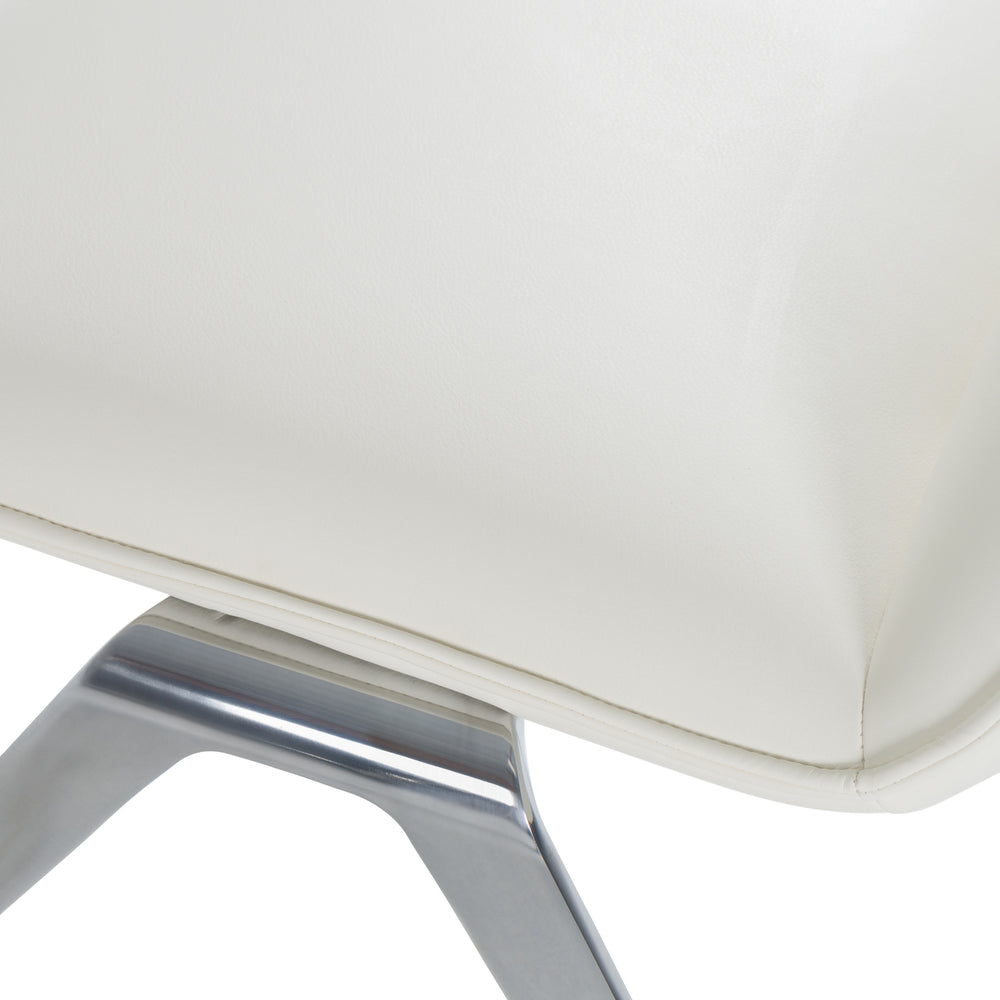 Cedric - Modern White Vegan Leather Accent Chair - View 6