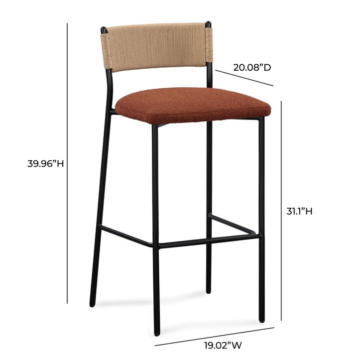 Celine Performance Boucle Bar Stool Bar Stool modern furniture Contempo Furniture