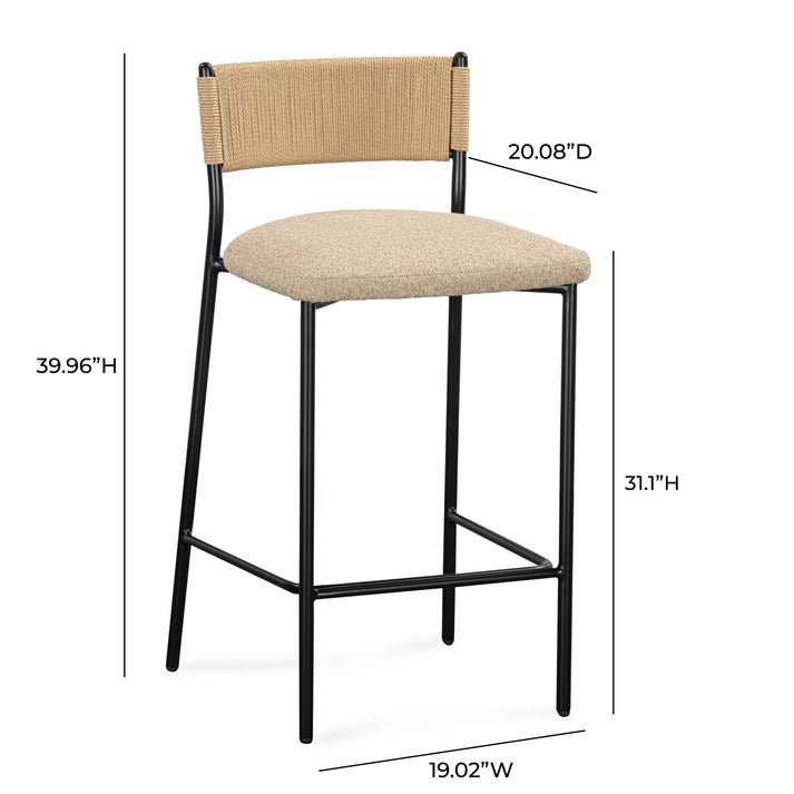 Celine Performance Boucle Bar Stool Bar Stool modern furniture Contempo Furniture