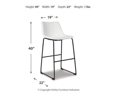 Centiar Pub Height Bar Stool - White Stool Set modern furniture Contempo Furniture