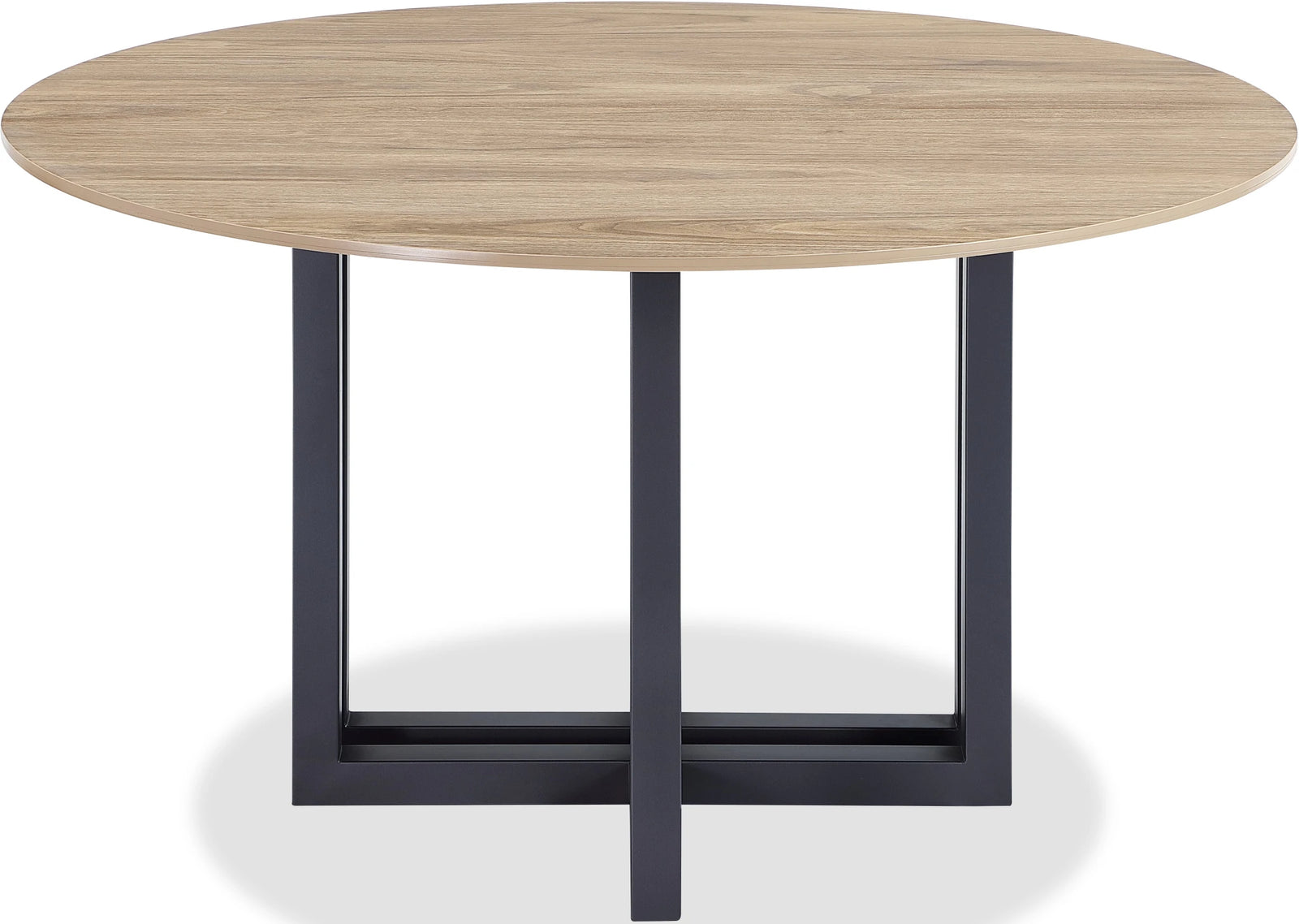 CEO Wood Pattern Round Sintered Stone Dining Table in Gunmetal and Washed Oak Table modern furniture Contempo Furniture