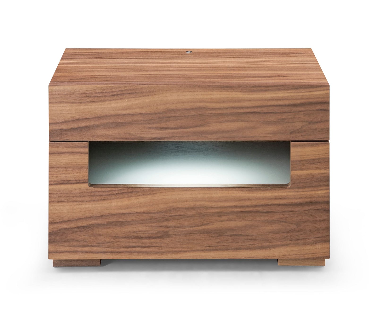 Ceres - Contemporary LED Walnut Nightstand