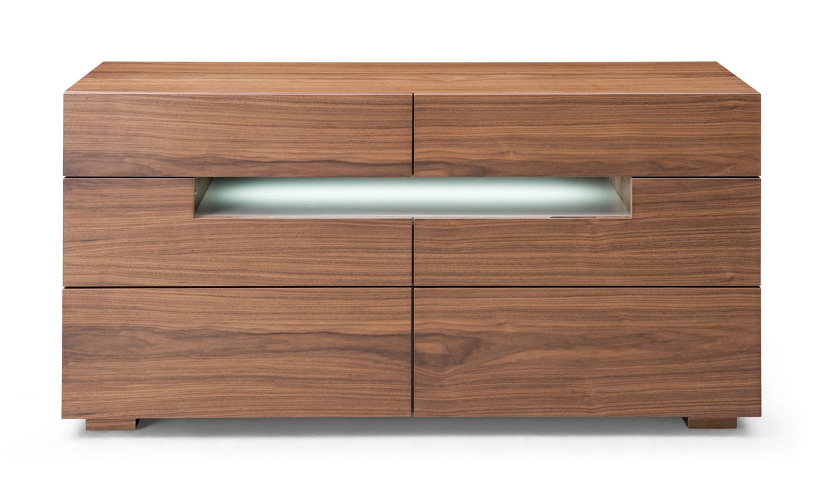 Ceres - Contemporary LED Walnut Dresser