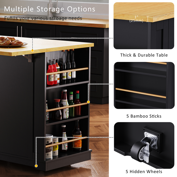 53-inch-black-kitchen-island-cart-with-drop-leaf-and-power-outlet