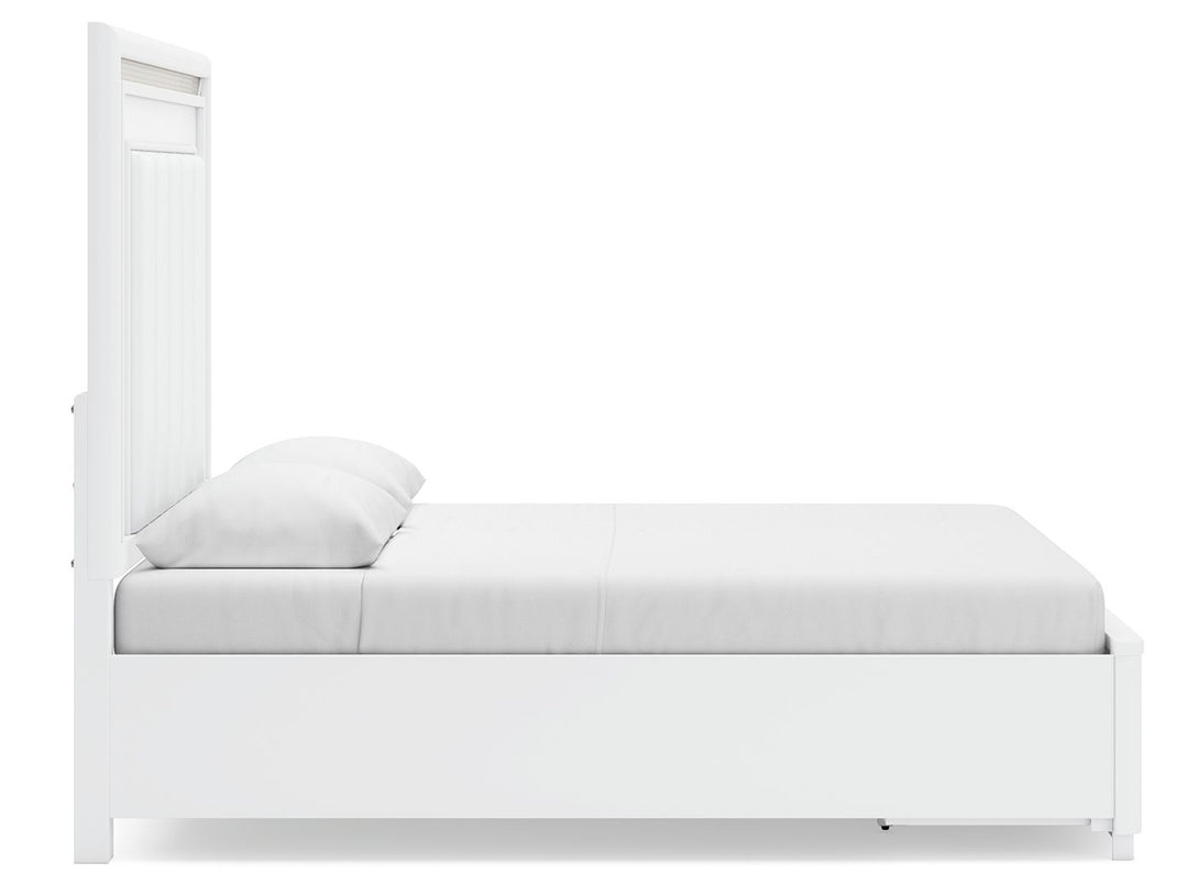Chalanna - Queen Upholstered Storage Bed - White by Ashley Furniture product image