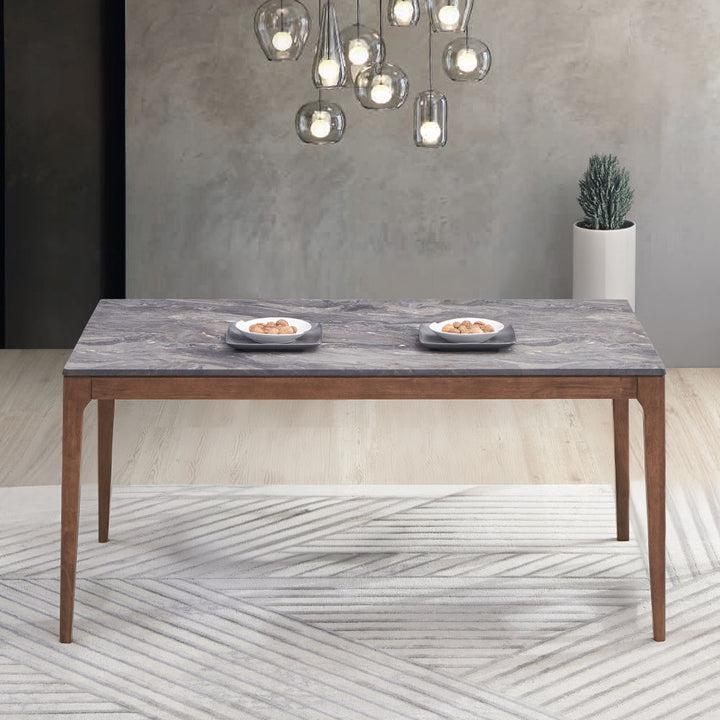 Bevis - Dining Table - Engineered Stone Top & Walnut