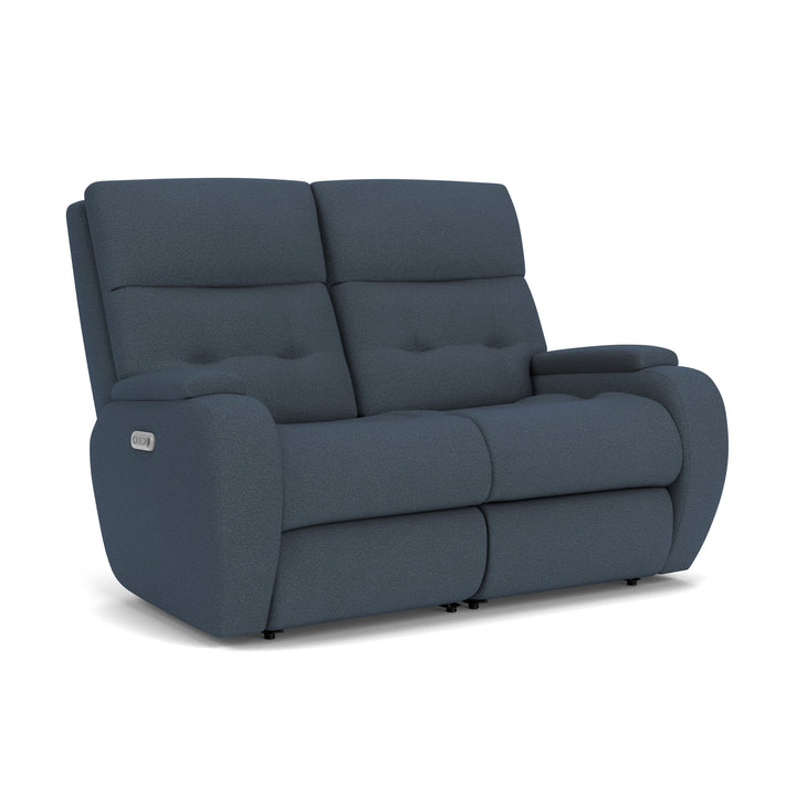 Strait Power Reclining Loveseat With Power Headrests Gray