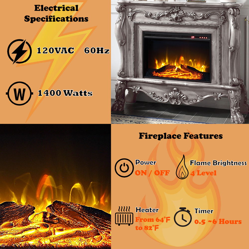 Dresden - Fireplace - Vintage Bone White