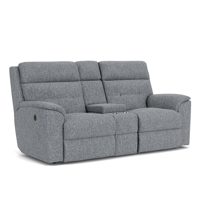 Mason Power Reclining Loveseat With Console Gray