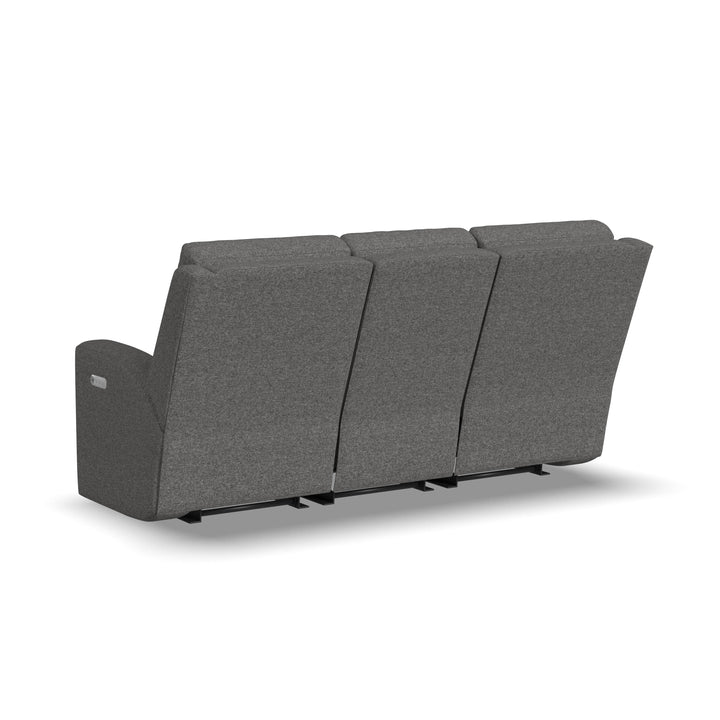 Flexsteel 2805-62L Score  Power Reclining Sofa With Power Headrests & Lumbar  Dark Gray