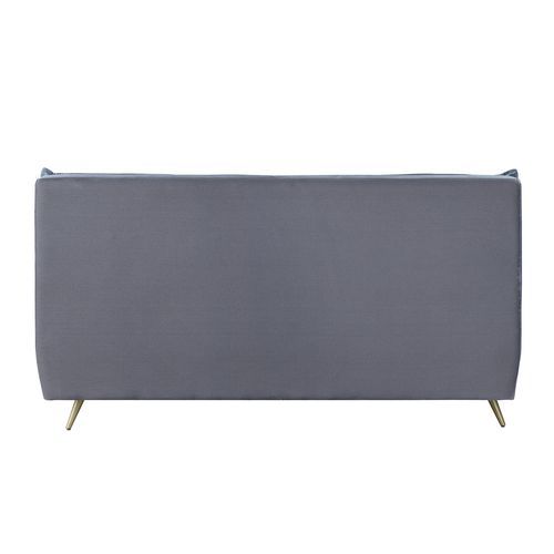 Doris - Eastern King Bed - Gray Top Grain Leather