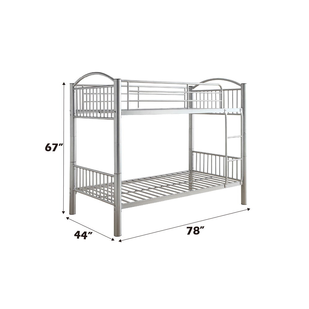 Cayelynn - Twin Over Twin Bunk Bed - Silver