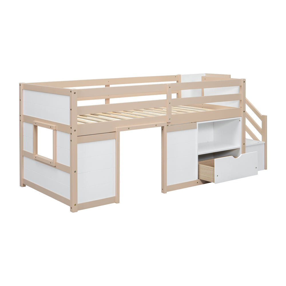 solid-wood-twin-size-low-loft-bed-with-stair-drawer-and-shelf-cream-white-color