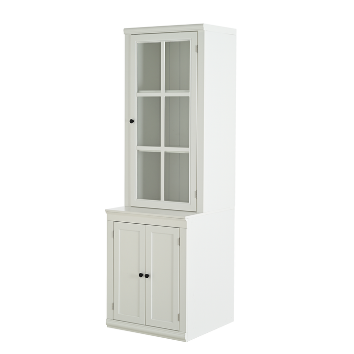 retro-style-hutch-cabinet-with-single-glass-door-white