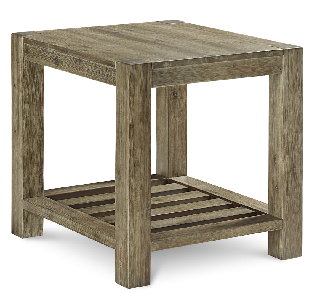 Modus Furniture 3E8722 Canyon Solid Wood Rectangular End Table In Washed Grey