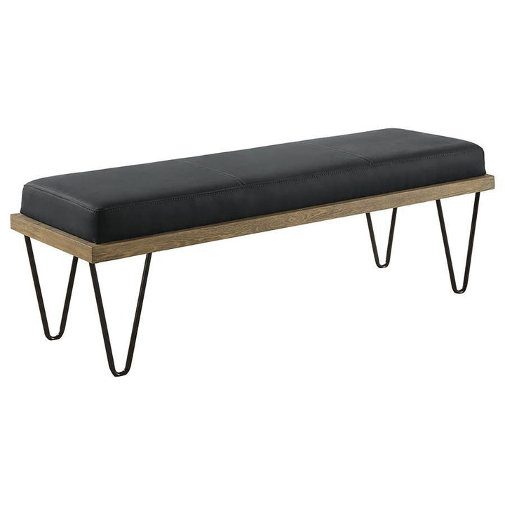 Chad - Denim Upholstered Accent Bench - Dark Blue Upholstered Bench modern furniture Contempo Furniture